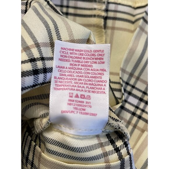 No Boundaries Yellow Plaid Pleated Mini Skirt Size M Clueless Y2K Light Acadmia - Picture 9 of 9
